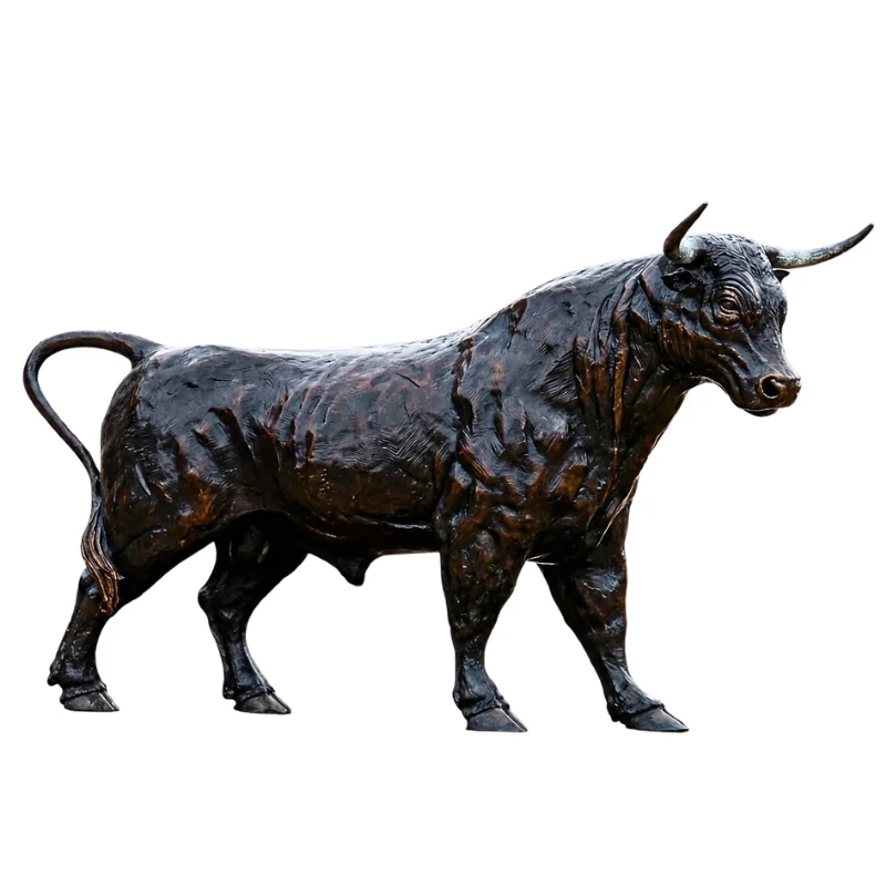 Faelo imports - Figuras Decorativas - Toro de bronce en fibra de vidrio