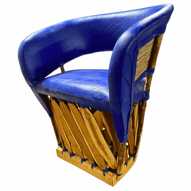 Faelo imports - Muebles en Bodega - Equipal Acojinado Azul Stock